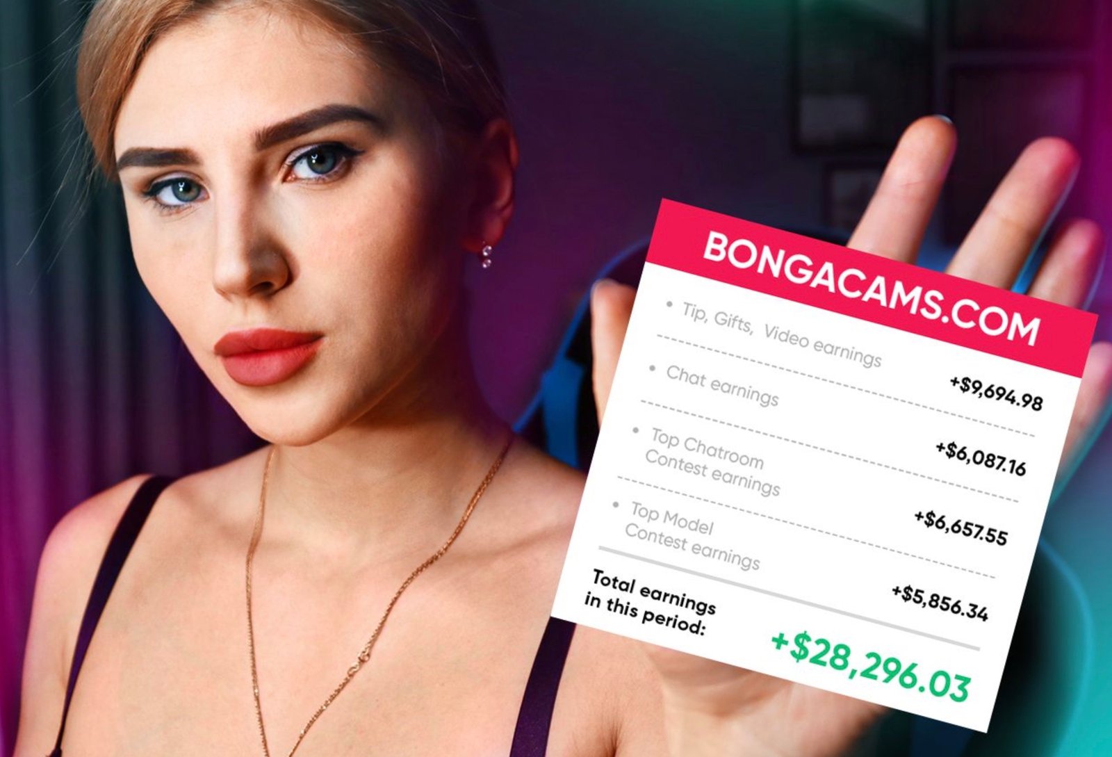 A female journalist conducted an experiment: she registered on webcam site BongaCams and earned $1920!