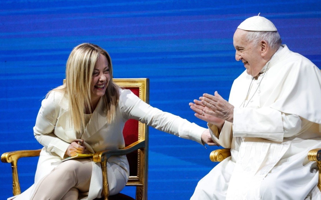 Pope Francis and Giorgia Meloni